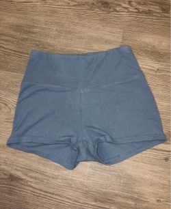 Blue High-Waist Biker Shorts