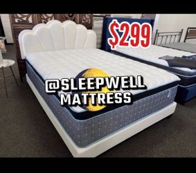 Queen size bed frame with mattress included