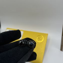 S925 Silver Moissanite Earrings Black Moissanite Certified 