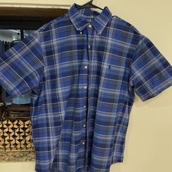 Mens Blue With White XL Polo Shirt