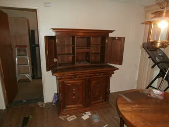 Antique German" or "Mid-Century European Hutch