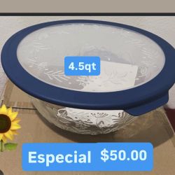 Conteiner Tapa Azul 4 Qt Especial $50.00 Guarda Comidas Ensaladas Postres Puedes Hornear Princess House Ventas Finales 