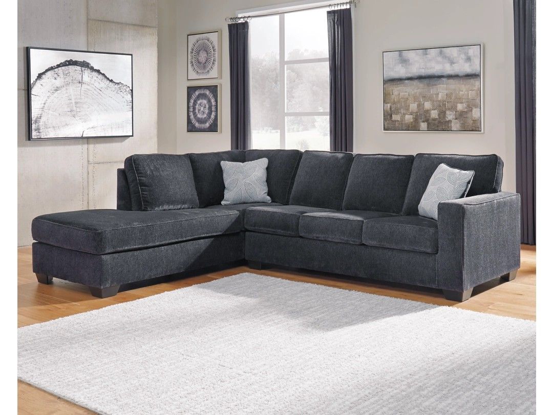 Sectional sofa with chaise. Dark gray. 2-piece. Ashley