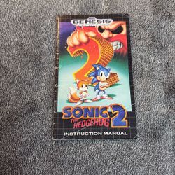 Sega Genesis Sonic The Hedgehog 2 Manual Only 