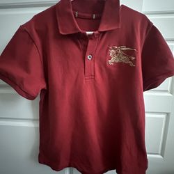 Red-Boys' Designer Burberry Polo Shirt