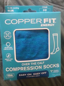 Copper Fit Energy Compression Socks Blue S/M