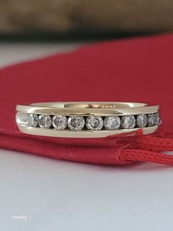 14K Yellow Gold 1/2 CTW Genuine Diamond Band Ring Size 7, Solid Gold/ Anillo de Banda de Oro con Diamantes! 👌🎁Post Tags: Anillo de Oro
