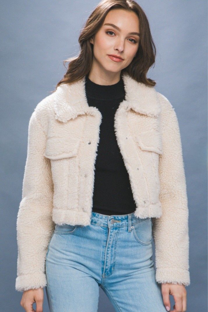 Love Tree Teddy Jacket (Off White)