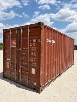 Red 20' Standard Shipping Container — Used, Weather-Tight, Delivery Available