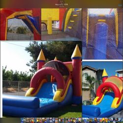 Combo Jumper With Pool Attachment Waterslide For Sale