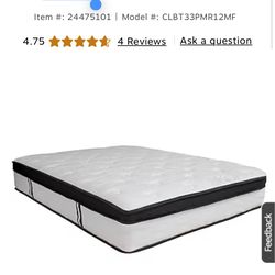 Flash Furniture Capri Comfortable Sleep 12" Memory Foam & Pocket Spring Mattress
