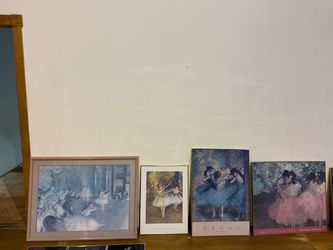 Lot of 4 Framed Edgar Degas Ballet Dancer Art Prints