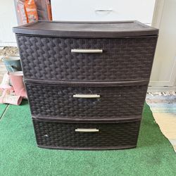 Sterilite Brown 3-Drawer Storage Dresser Drawers