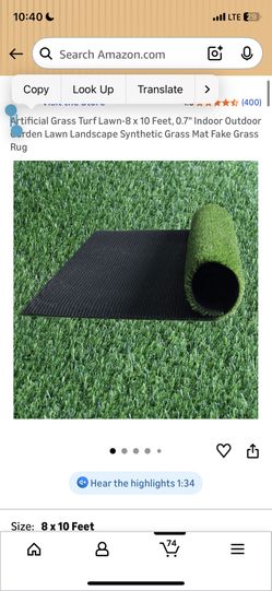 GOASIS LAWN Artificial Grass Turf Lawn-8 x 10 Feet, 0.7" Indoor Outdoor Garden