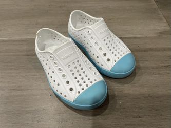 Used Native Jefferson Slip-on Shoes Toddler Unisex White/Blue sz 6c