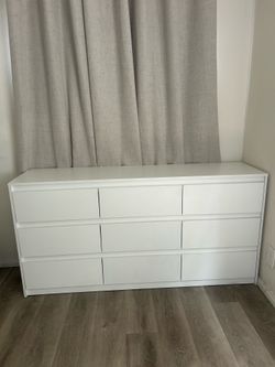 9 Large Storage Drawers Dresser for Clothes Organizer, White
