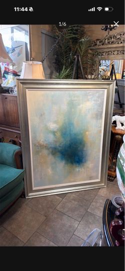 Contemporary modern oil on canvas signed 56 by 44