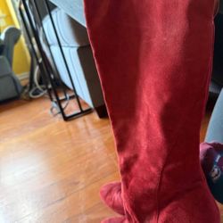 Nine West Red Stiletto Heeled Knee-High Boots