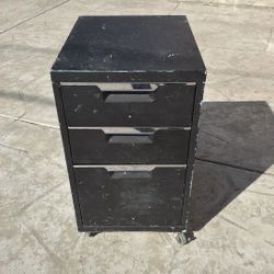 CB2 3 Drawer Metal Cabinet With 4 Wheels For Tools Or Any Other Usage , $35