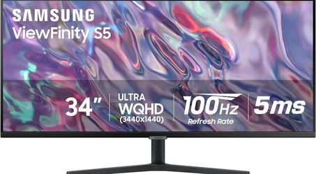 SAMSUNG 34" ViewFinity S50GC Series Ultrawide QHD Monitor, 100Hz, 5ms