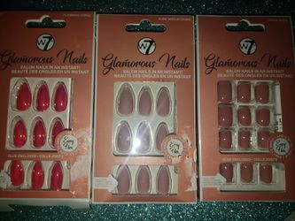 3 Sets Of New Artificial Nails With Glue