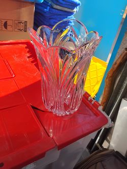 Block 24% Full Lead CRYSTAL 9.75" Vase Dual