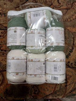 7 Skeins coordinating yarn 60%cotton 40% acrylic.  MORE AVAILABLE