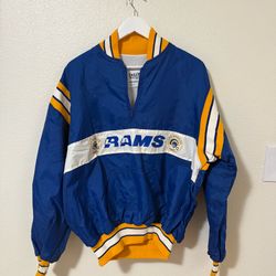 Vintage 80s LA Rams half zip pullover sweater jacket