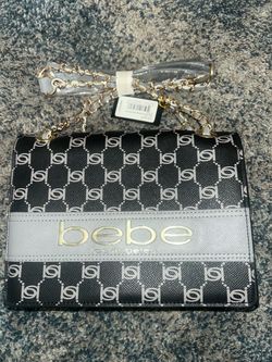 Bebe Los Angeles Monogram Chain Shoulder Bag