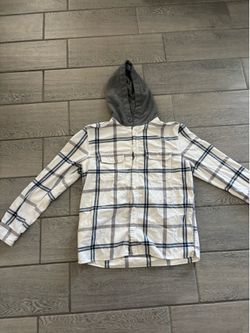 Aéropostale Hooded Plaid Button-Up Shirt – Men’s Small