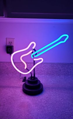 Y2K Electric Guitar Nostalgic Neon Table Light Fender Strat