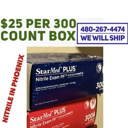 Nitrile Gloves Large Size $25 Per 300 Count Box 