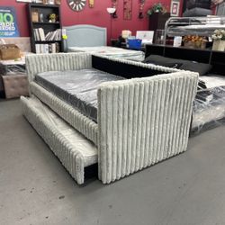 Corduroy Fabric Twin Twin Bed $379