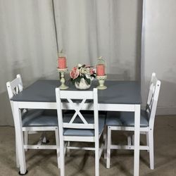 Compact Kitchen Dining Table & 4 Chairs 