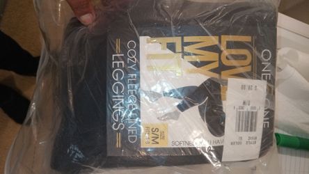 Cozy fleece leggings small / medium black and grey each go for $28