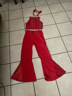 Disco Devil Red Sequin Costume Two-Piece Set