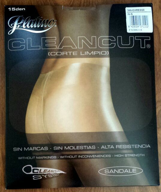 Platino Cleancut 15 Den Caresse(Natural)Size IV-S Pantyhose Tights Collants