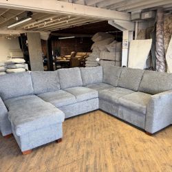 Delivery Available grey U-shaped sectional sofa couch retails 1900