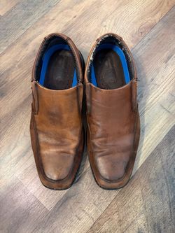 Brown Leather Slip-On Dress Shoes