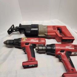 Milwaukee   18V Heavy Duty SAWZALL & 2 hammer drill 18 volts 