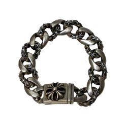 AUTHENTIC Chrome Hearts Large Fancy Link Plus Cross Box Bracelet 