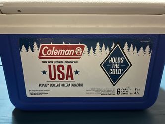 Coleman 6 cans 5quart made in USA cooler fliplid