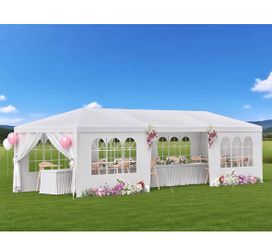 *** New 10x30 Party Tent, Outdoor White Tents for Parties, Weddings, Events, Birthdays with 8 Sidewalls**