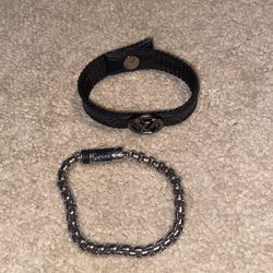 Louis V. Nylon & Chain Bracelet