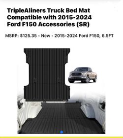 TripleAliners Truck Bed Mat Compatible with 2015-2024 Ford F150 Accessories (SR)