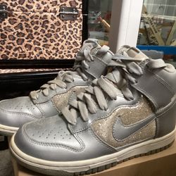 silver sequin nike dunks