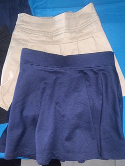 6 school uniforms skorts size 4 $22 1 kahaki shorts size 4/5 $5 brand new never worn