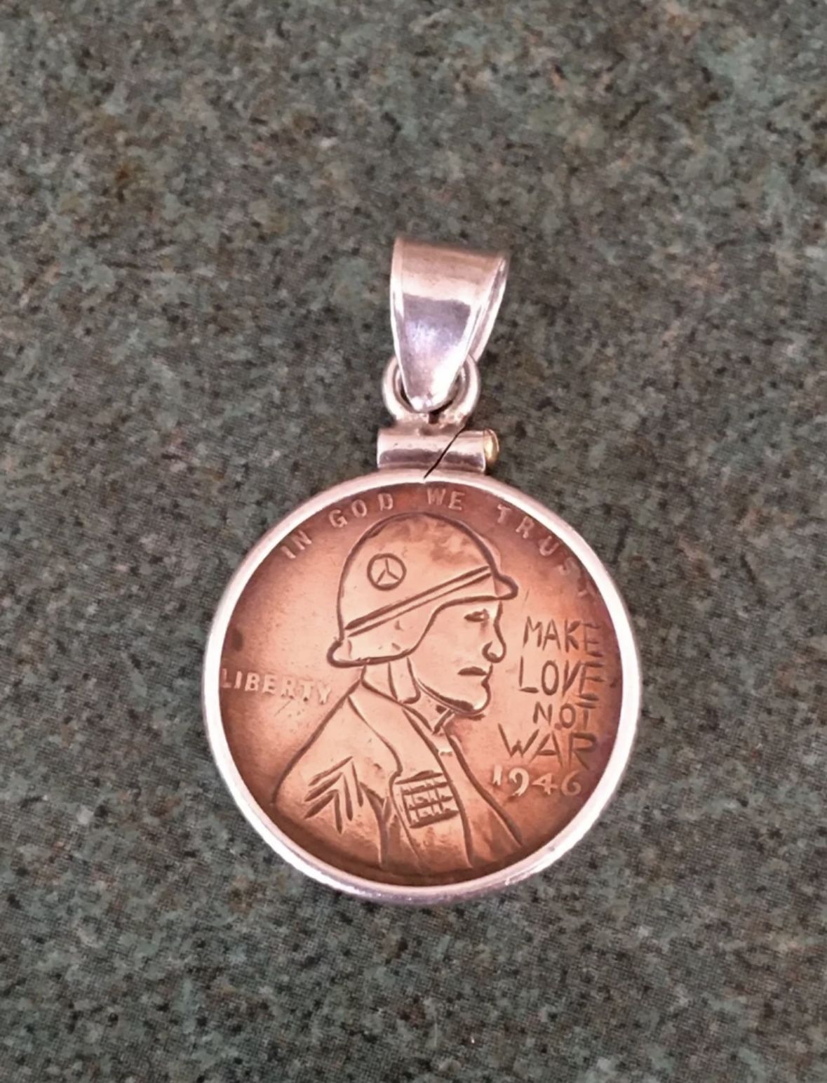 World War Memorabilia Hand Carved Penny Charm