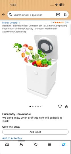 DoubleTT Electric Indoor Compost Bin 3L