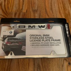 BMW License Plate Frame in Stainless Steel - Factory Brand New 